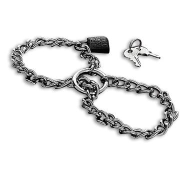 Menottes à chaîne en acier inoxydable avec cadenas — vue principale