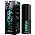 Boite noire Erektal Erection Cream et flacon, creme de massage intime energisante pour homme 30 ml aux derives vegetaux, effet stimulant longue tenue, de face.