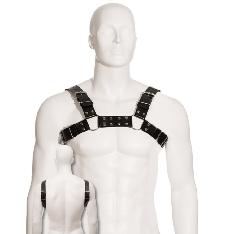 Harnais homme en cuir Bull Dog sangles réglables — détail produit
