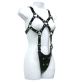 Harnais corps cuir femme réglable BDSM — vue principale