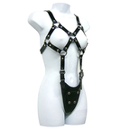 Harnais corps cuir femme réglable BDSM — vue principale