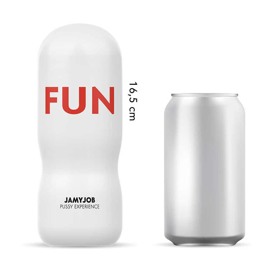 Comparatif de taille entre l'étui Jamyjob Fun (16,5 cm) et une canette de soda standard