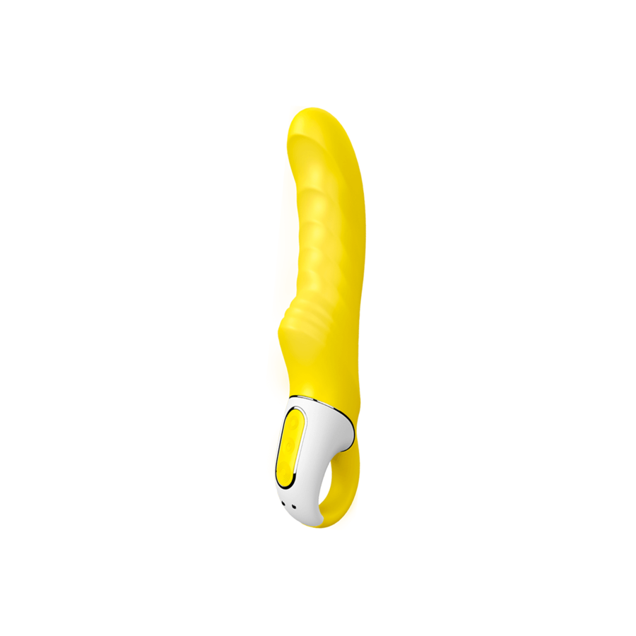 Vibromasseur point G en silicone courbé — détail texture surface