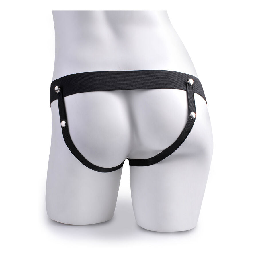 Sangles du gode ceinture portées sur un mannequin, vue de dos