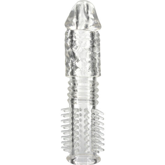 Manchon pénien silicone texturé avec extension — vue principale