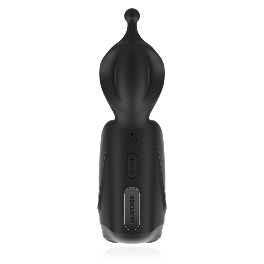 Masturbateur Jet Pro, vue arrière avec bouton de réglage et logo Jamyjob
