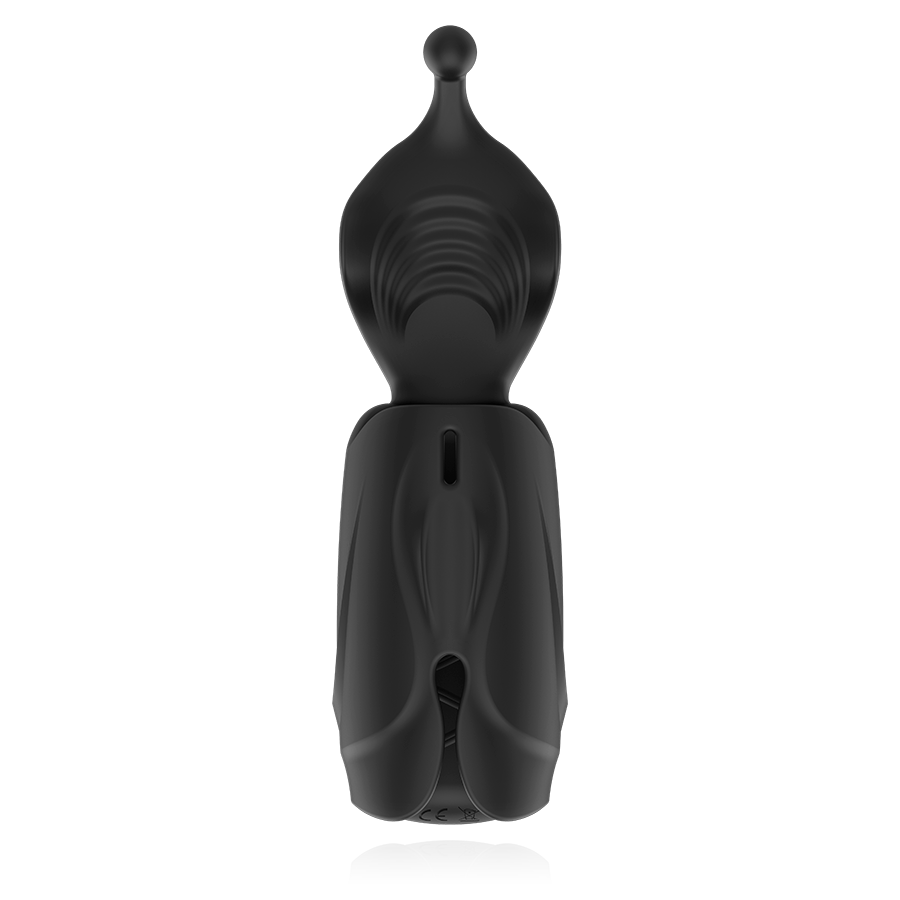 Masturbateur Jet Pro, vue de face sur la texture interne et le bouton coulissant