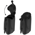 Masturbateur Jet Pro, mécanisme d'ouverture articulée du gland illustré par une flèche
