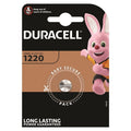 Blister Duracell d'une pile bouton lithium CR1220 3V vue de face, alimentation fiable longue duree pour montres, calculatrices et telecommandes.