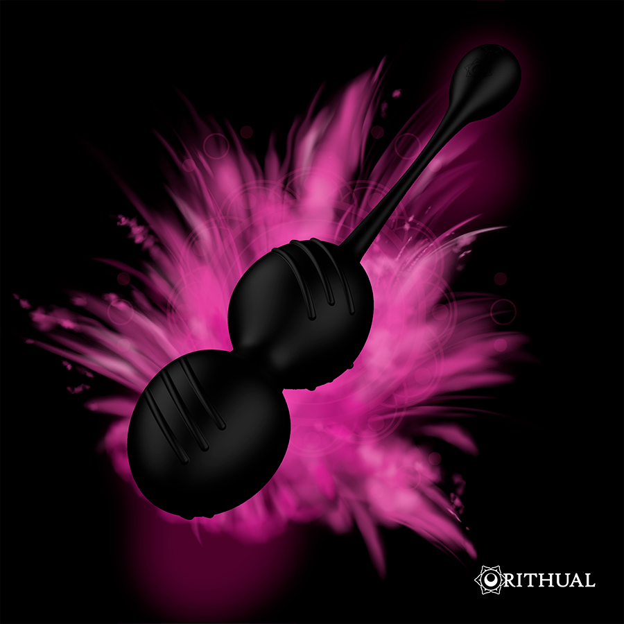 Boules de Kegel vibrantes rechargeables Nisha Orchidée — vue de dos