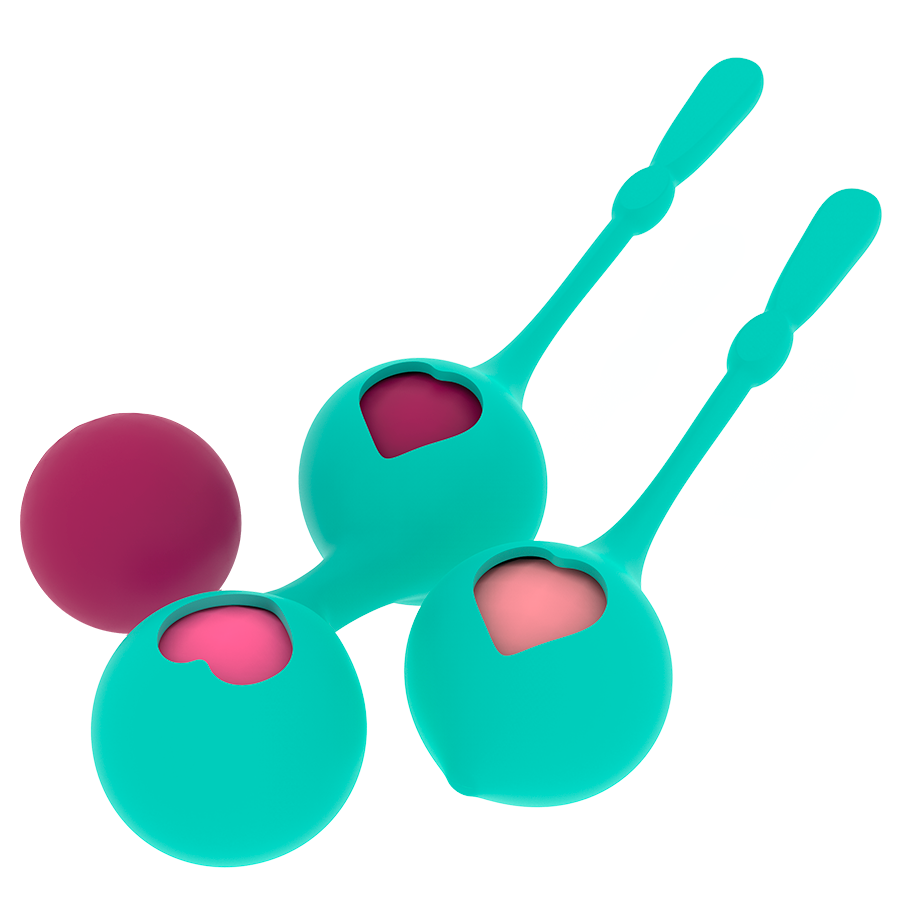 Kit de boules de Geisha en silicone à poids progressifs — vue de dos