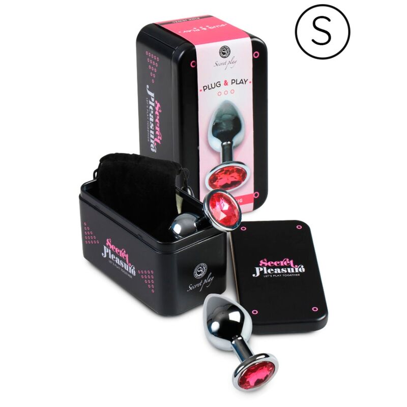 Plug anal verre et aluminium fuchsia — vue de dos