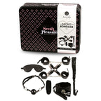 Coffret BDSM 8 pièces en cuir synthétique noir — détail produit