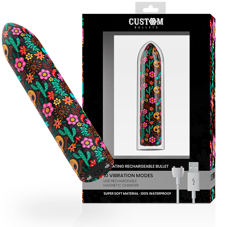 Bullet vibrant rechargeable floral 10 modes — vue principale