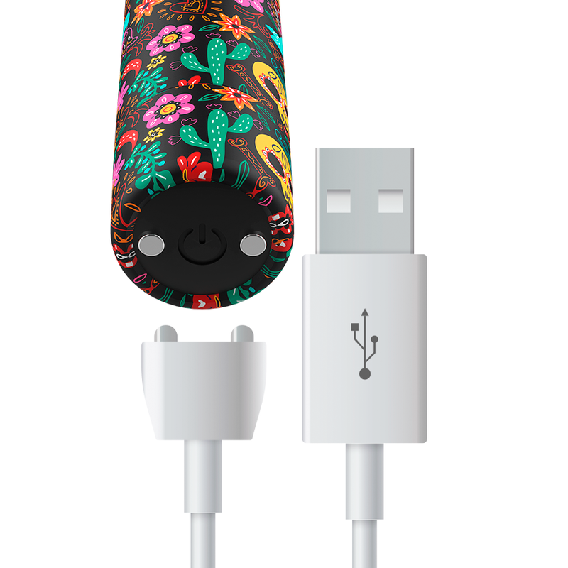 Bullet vibrant rechargeable floral 10 modes — vue de dos