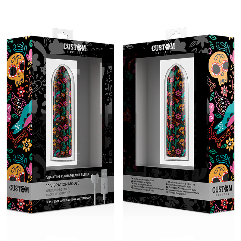 Bullet vibrant rechargeable floral 10 modes — détail texture surface