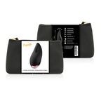 Coffret du stimulateur Coquette noir avec boîte et trousse, modèle rechargeable à 10 modes de vibration.