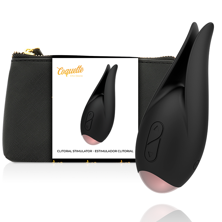 Stimulateur clitorial rechargeable Coquette noir or — vue principale
