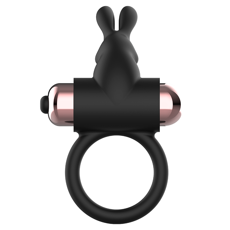 Anneau vibrant en silicone submersible noir et or — détail produit