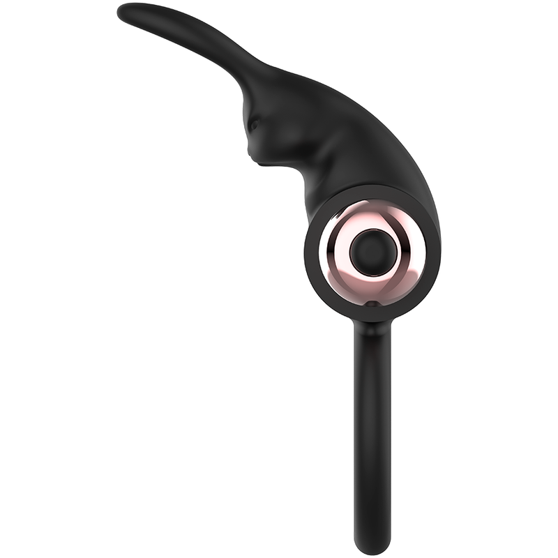 Anneau vibrant en silicone submersible noir et or — vue de dos