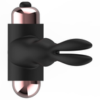 Anneau vibrant en silicone submersible noir et or — détail texture surface