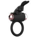 Anneau vibrant en silicone submersible noir et or — vue rapprochée