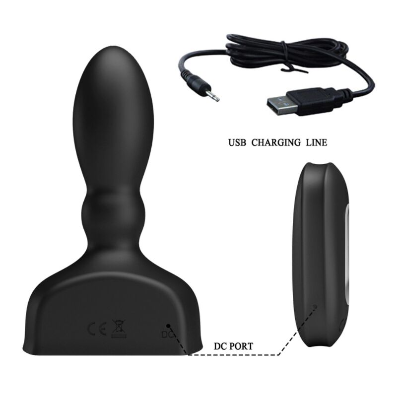 Plug anal gonflable avec télécommande sans fil — vue de profil