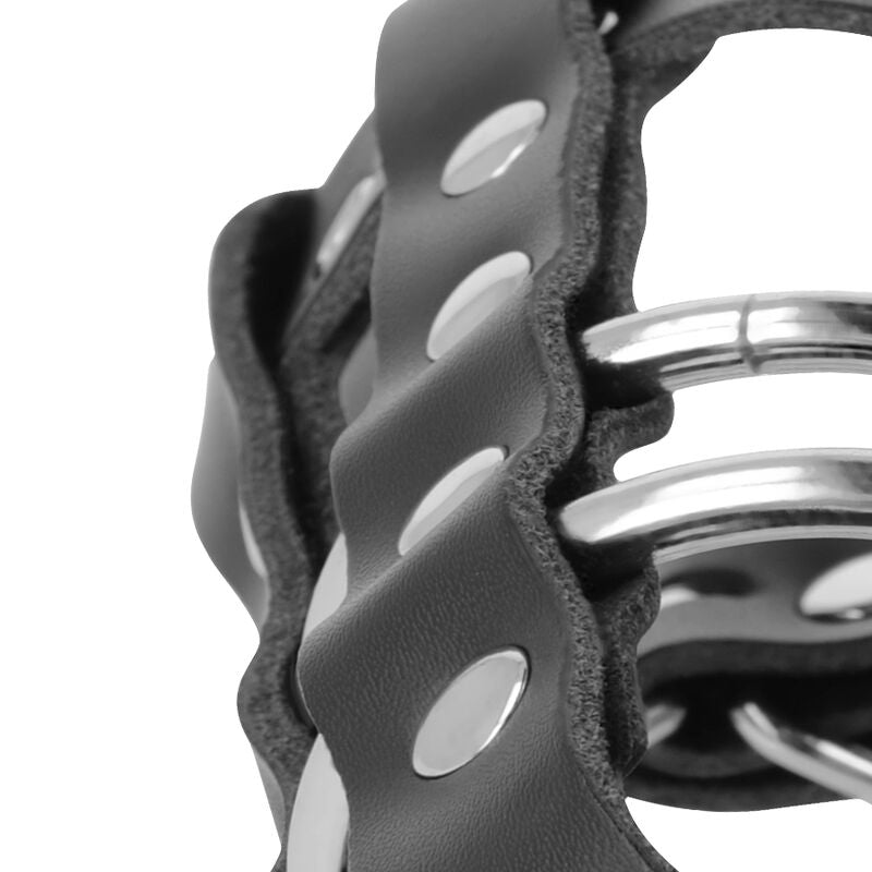 Cage de chasteté cuir végétalien Darkness avec serrure — vue de dos
