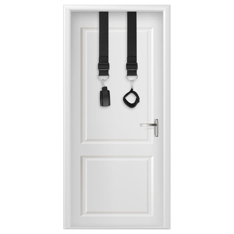 Menottes de porte bondage avec manchettes réglables — détail produit