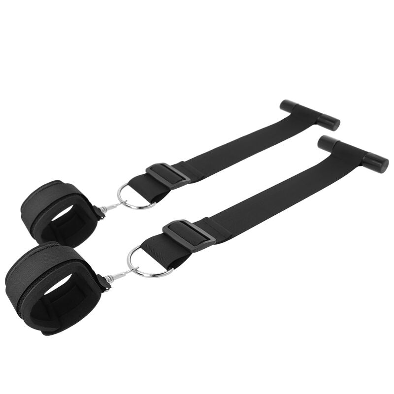 Menottes de porte bondage avec manchettes réglables — vue de dos