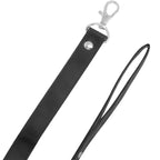 Collier BDSM doublé avec chaîne et mousqueton — vue de dos