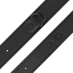 Menottes texturées PU et métal noir — vue de profil