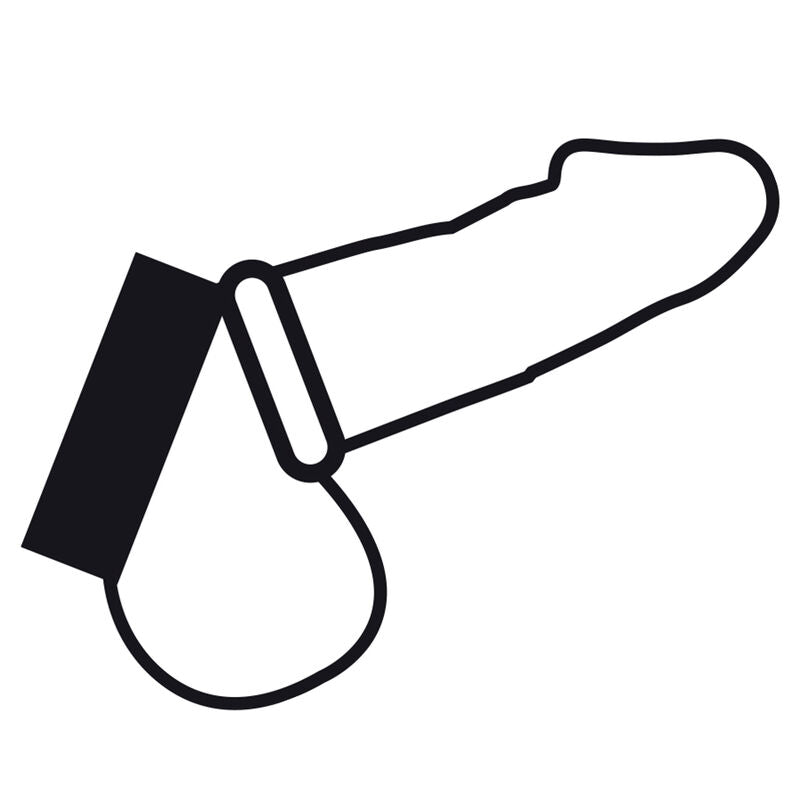 Anneau métallique pour le pénis et les testicules — vue de dos