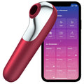Vibrateur aspiration dual Satisfyer Connect silicone rouge — vue principale