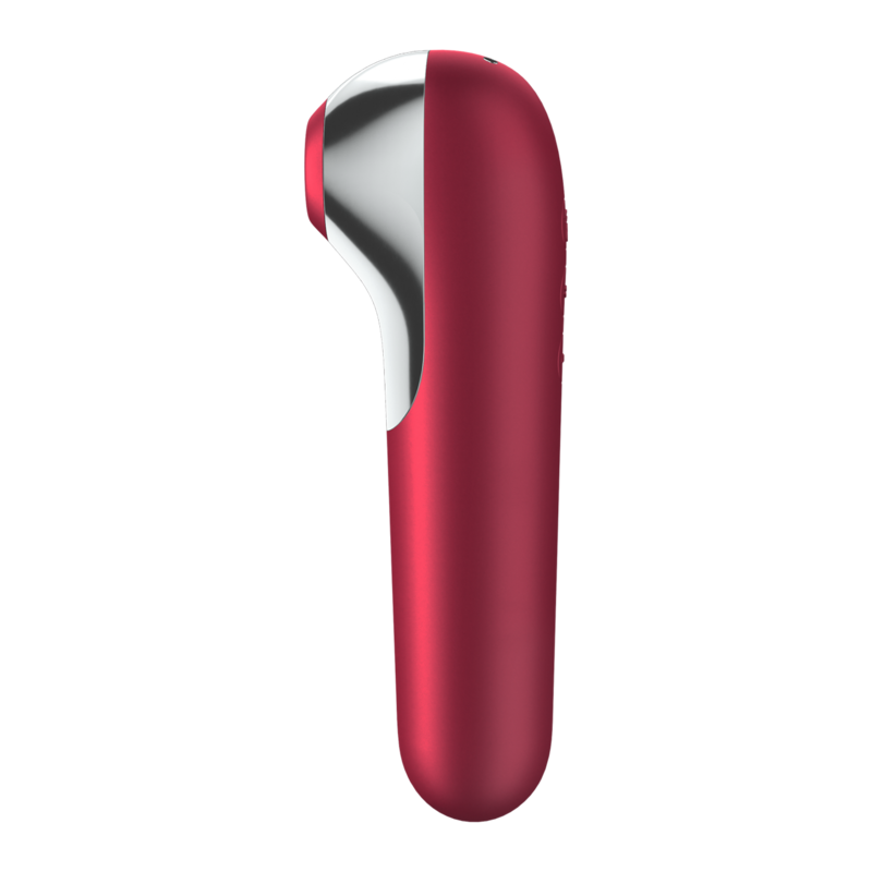 Vibrateur aspiration dual Satisfyer Connect silicone rouge — détail produit