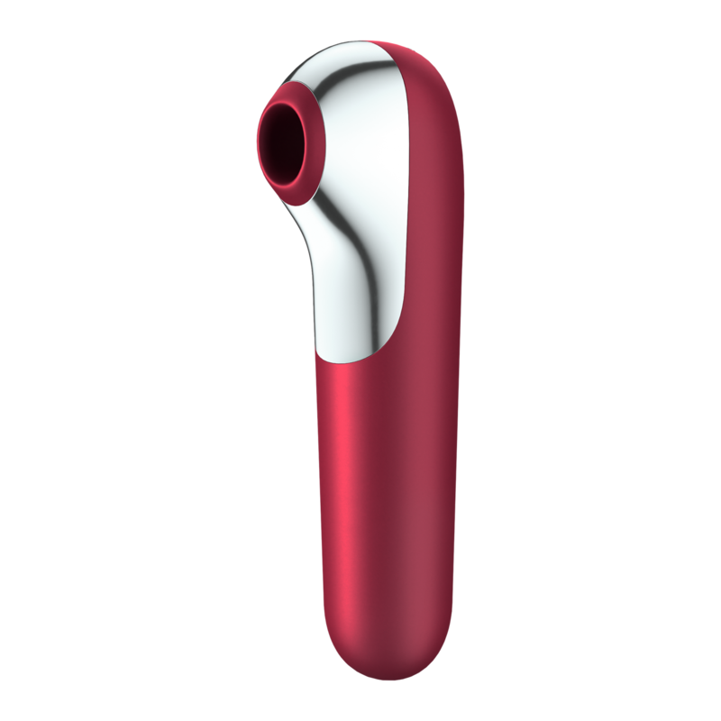 Vibrateur aspiration dual Satisfyer Connect silicone rouge — détail texture surface