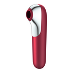 Vibrateur aspiration dual Satisfyer Connect silicone rouge — détail texture surface
