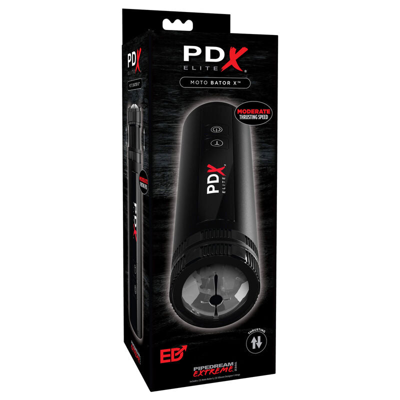 Packaging PDX Elite Moto Bator X, boîte noire avec visuel du produit