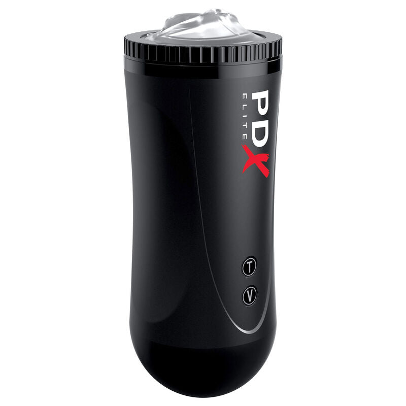 Masturbateur automatique Moto Stroker, vue de trois quarts quasi verticale, boutons sur le côté