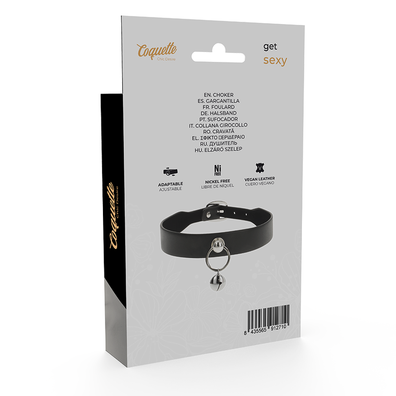 Collier cuir vegan Coquette fermeture sécurisée — vue rapprochée