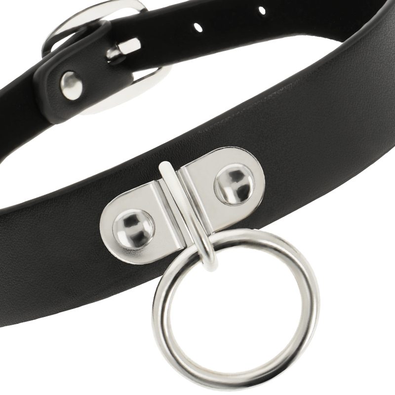 Collier en cuir vegan accessoire fétiche réglable — vue de dos