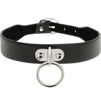 Collier en cuir vegan accessoire fétiche réglable — vue de profil