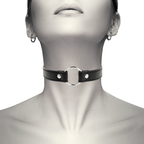 Collier accessoire en cuir vegan réglable — vue de profil