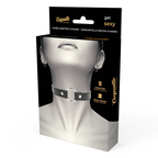 Collier accessoire en cuir vegan réglable — détail texture surface