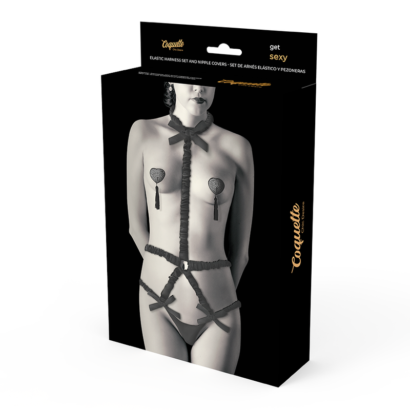 Ensemble lingerie corset avec protège-tétins assortis — vue de dos