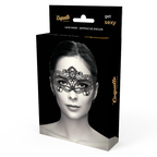 Masque pour les yeux en fine dentelle noire — détail texture surface