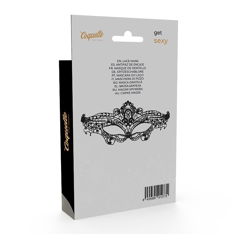 Masque pour les yeux en fine dentelle noire — vue rapprochée