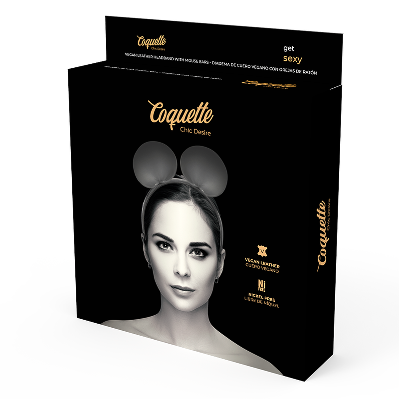 Serre-tête avec oreilles de souris en cuir végétalien — détail texture surface
