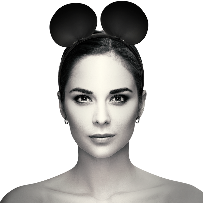 Serre-tête avec oreilles de souris en cuir végétalien — détail produit