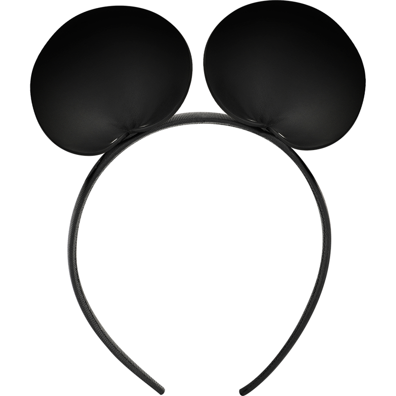 Serre-tête avec oreilles de souris en cuir végétalien — vue de profil